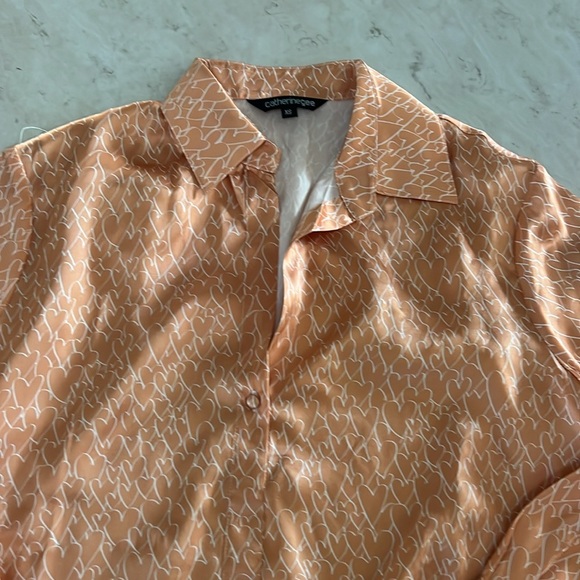 Catherine gee beautiful blouse with hearts on it, 100% silk - Picture 2 of 8